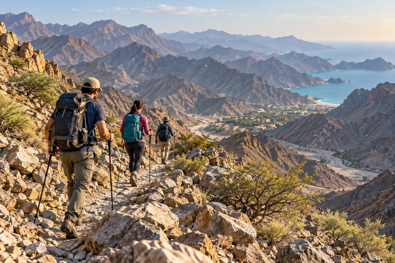 al hajar mountains trails — AI illustration