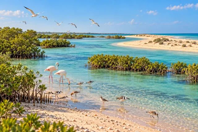 khor al beidah — wild beach feel — AI illustration