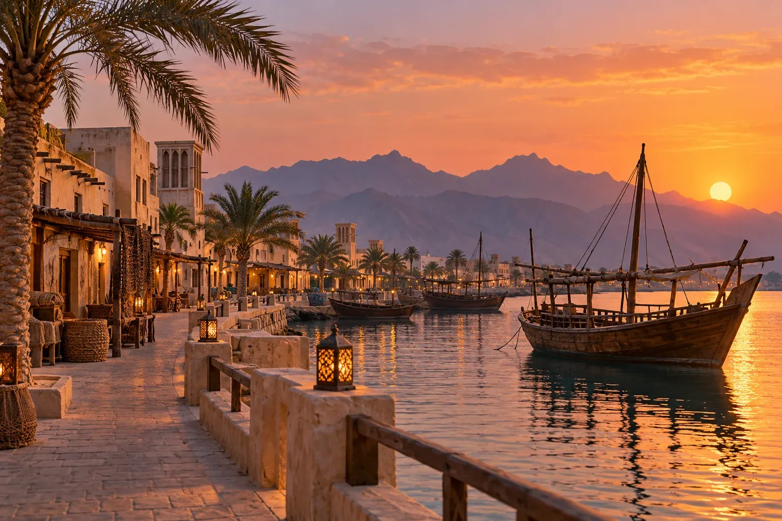 old rak corniche heritage walk — AI illustration