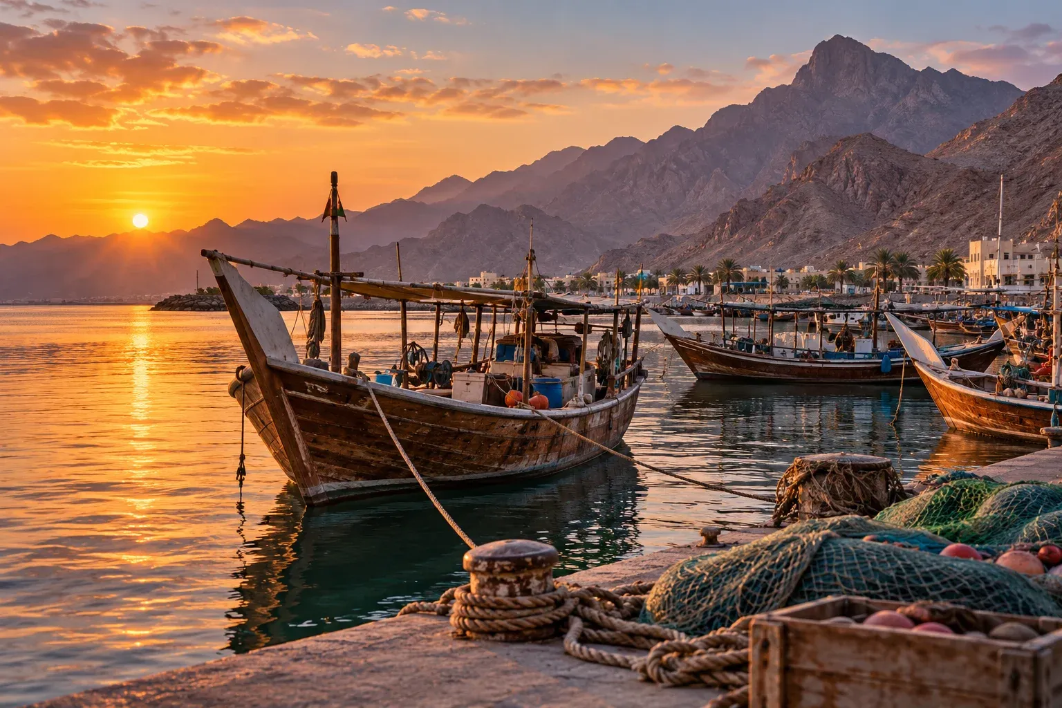 old dibba fishing harbour — AI illustration