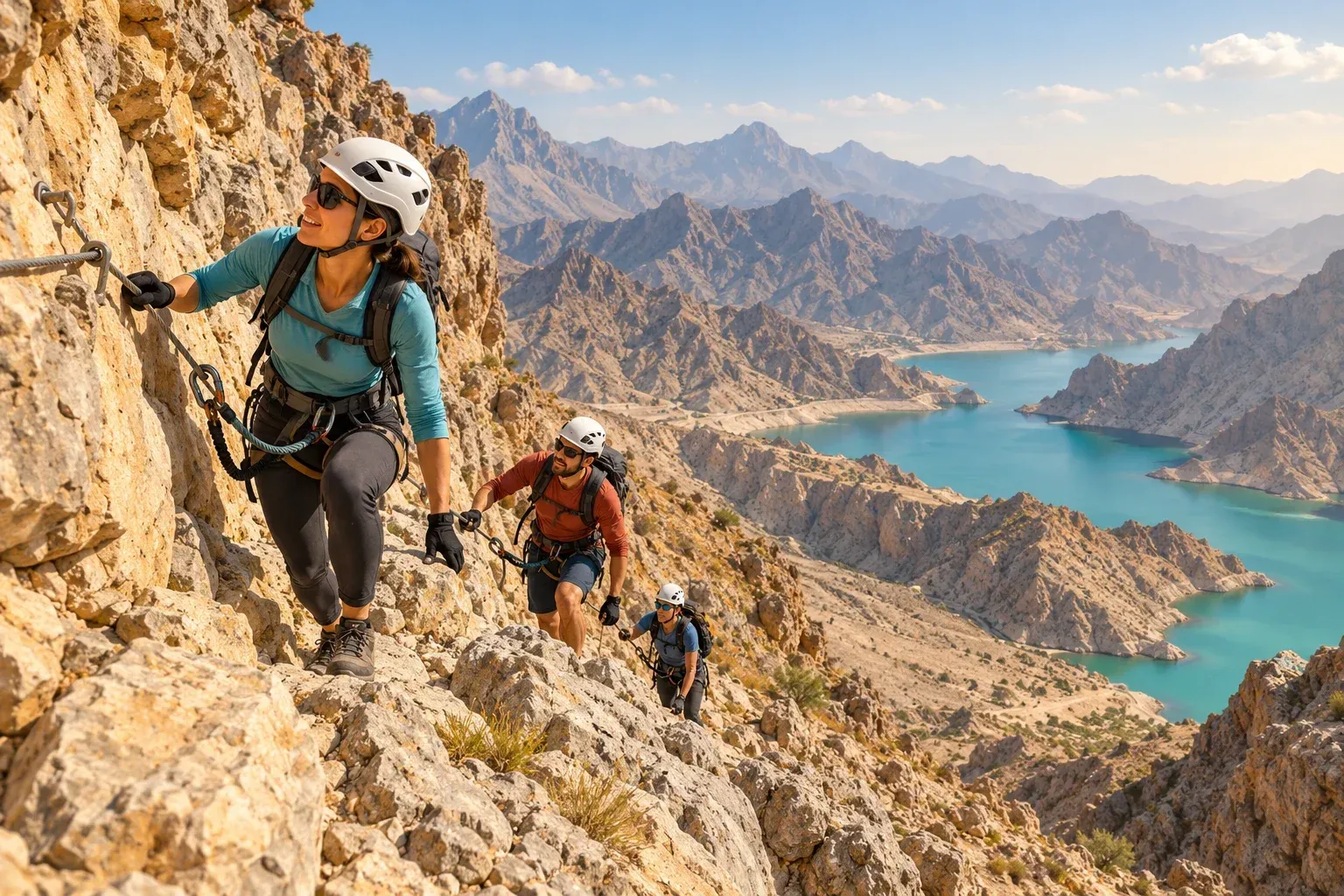 via ferrata jebel jais — AI illustration