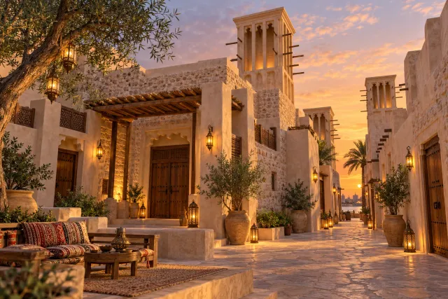 heart of sharjah heritage district — AI illustration