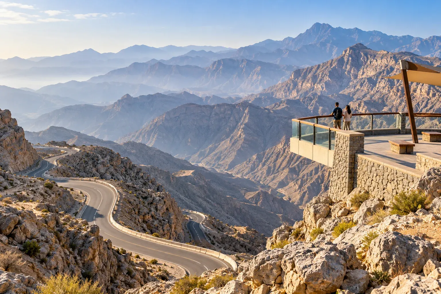 jebel jais — highest peak in the uae — AI illustration