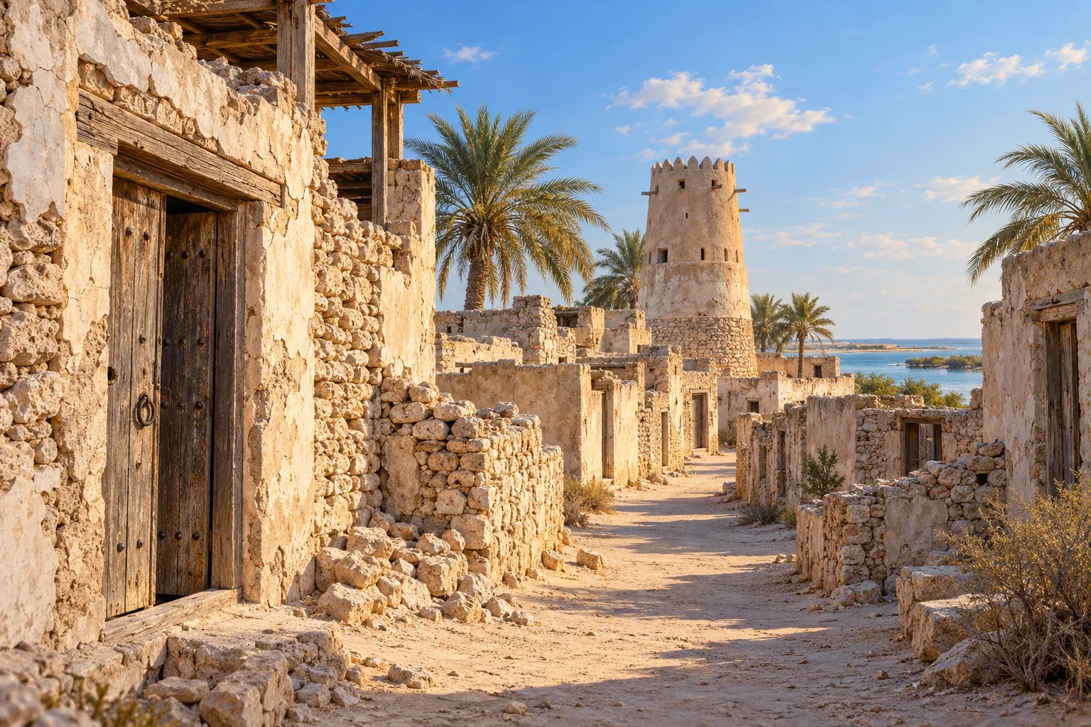 jazirat al hamra heritage village — AI illustration