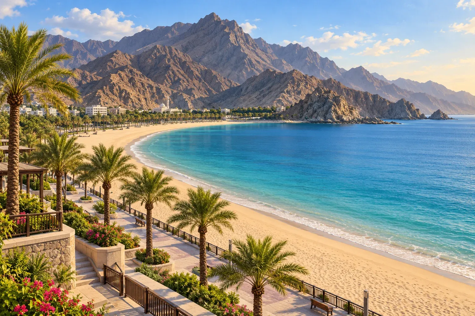 khor fakkan beach — AI illustration