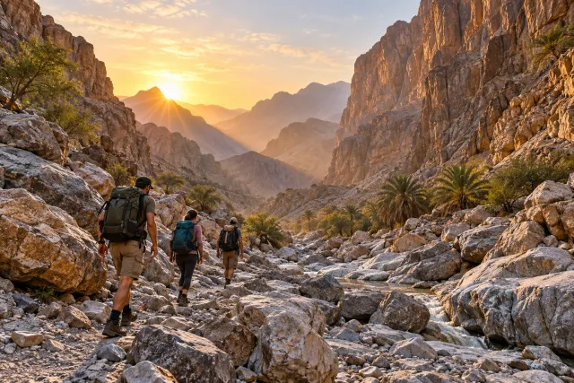 wadi naqab — best hike in the uae — AI illustration
