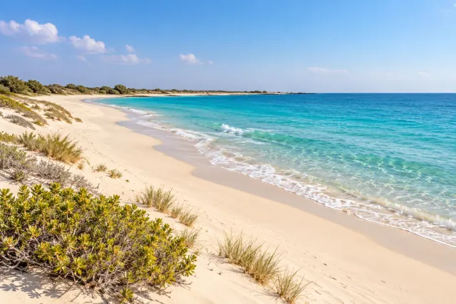 uaq beach — empty & peaceful — AI illustration