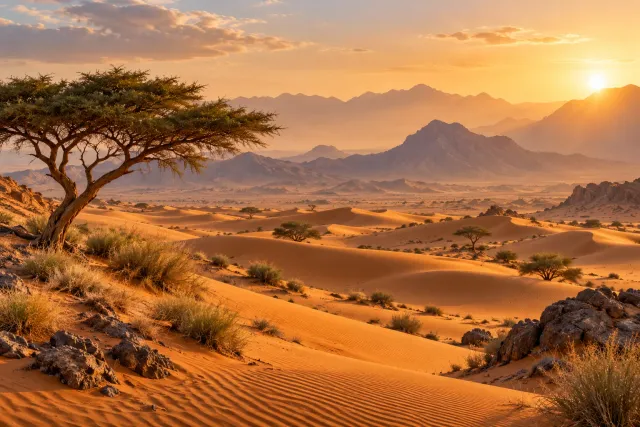 rak desert near al hamra — AI illustration
