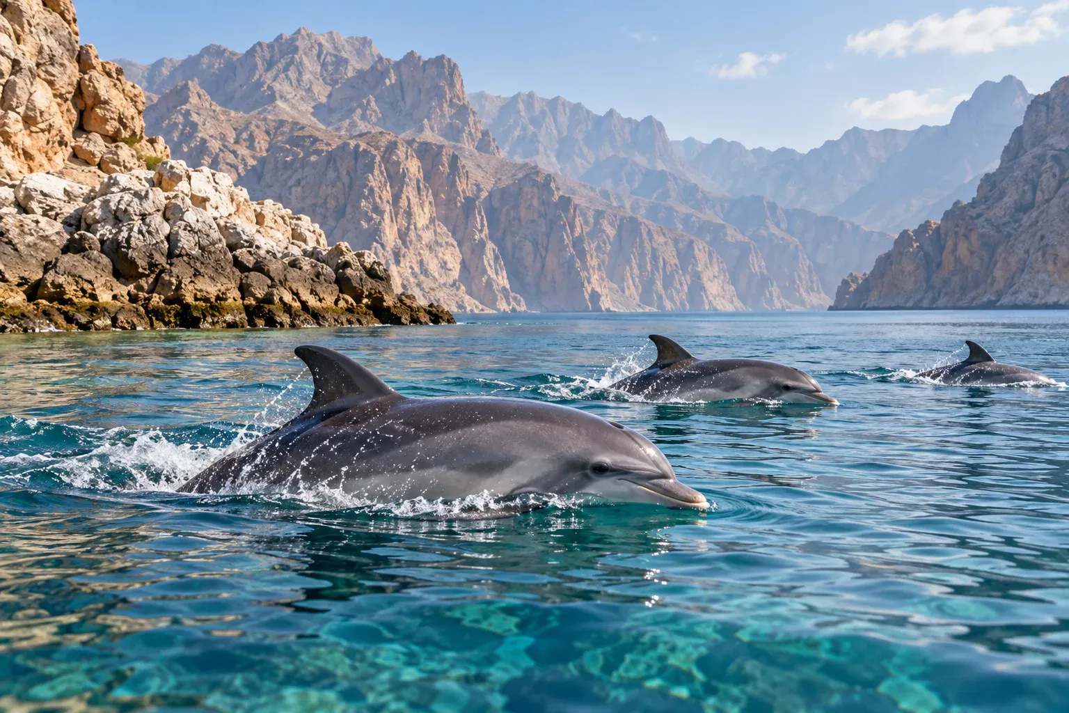 wild dolphin spotting from shore — AI illustration